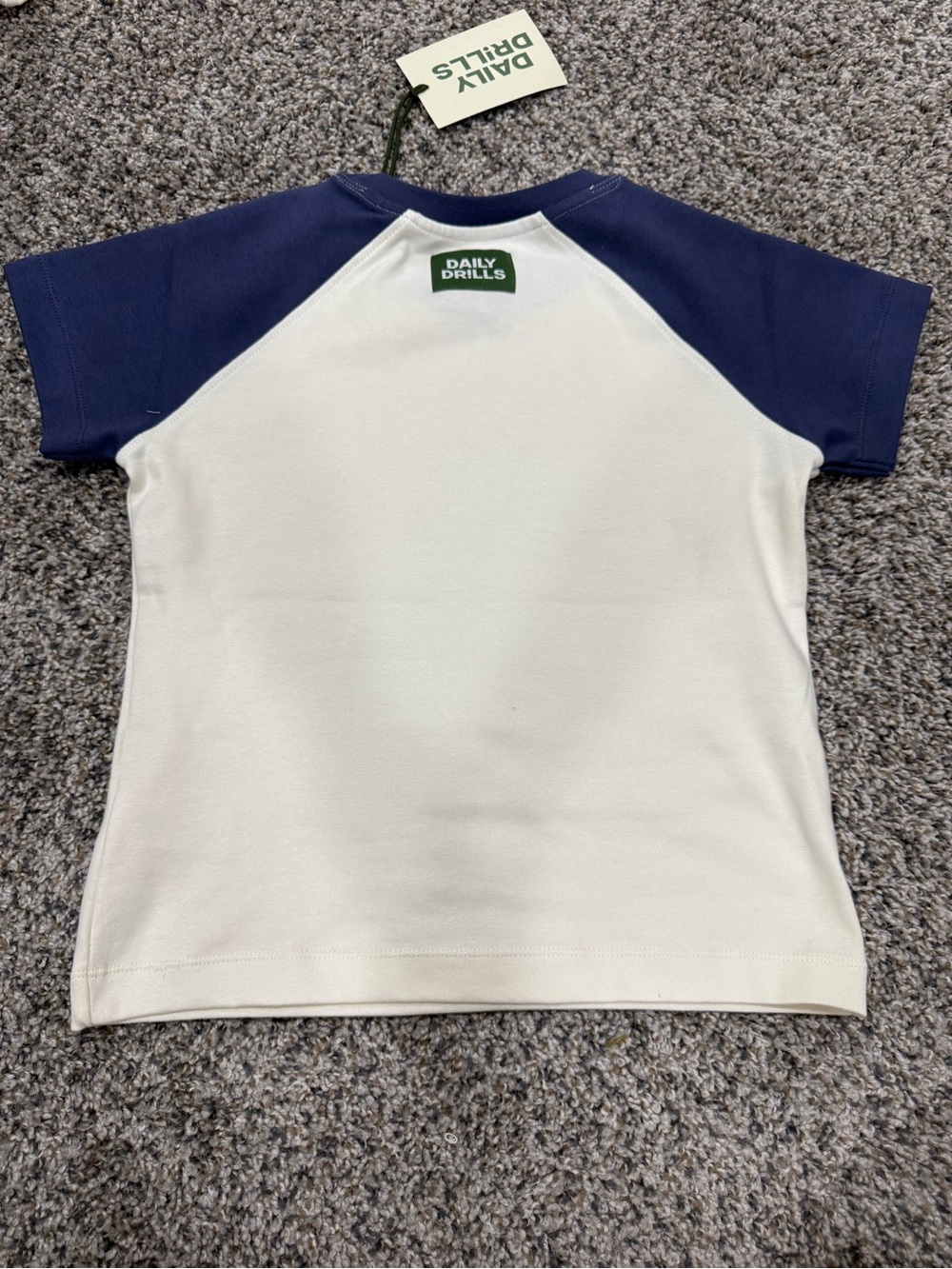 Daily Drills Navy + Cream Raglan Tee - Picture 2 of 3